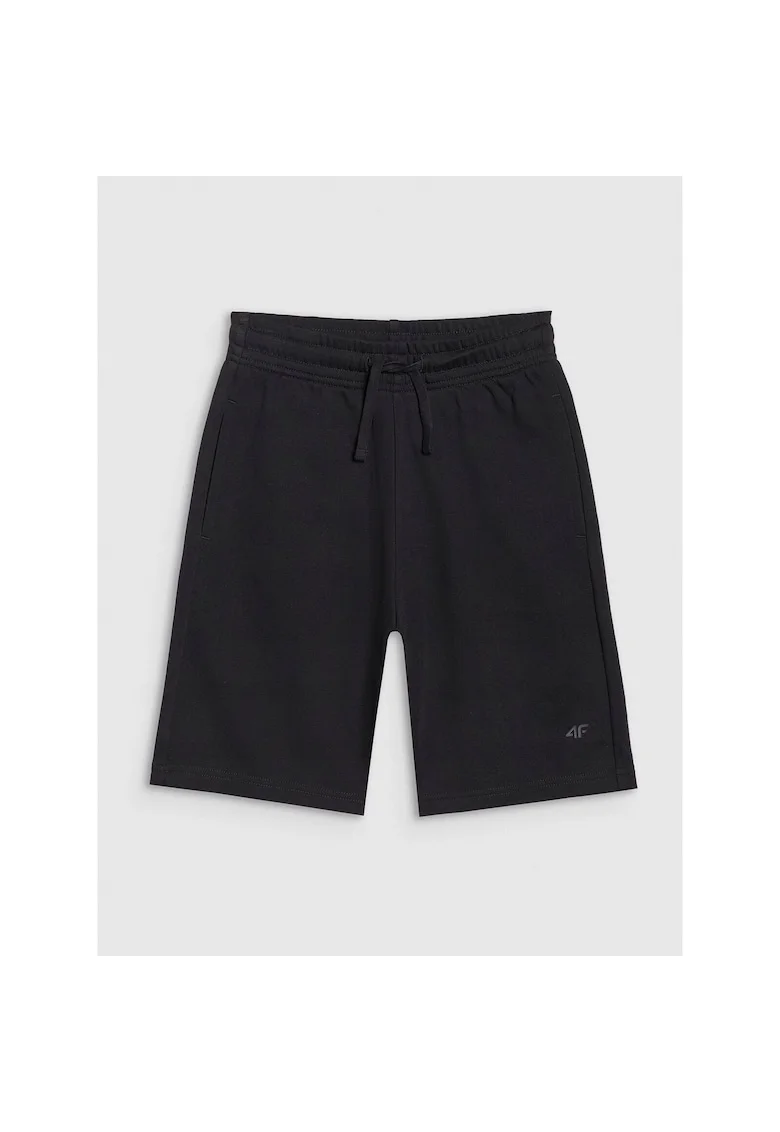 Pantaloni scurti de trening  pentru baieti, negru, bumbac,
