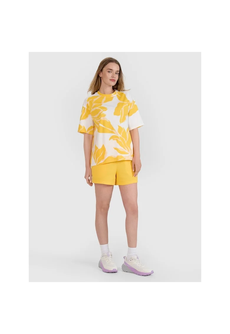 Pantaloni sport dama,  galben, bumbac