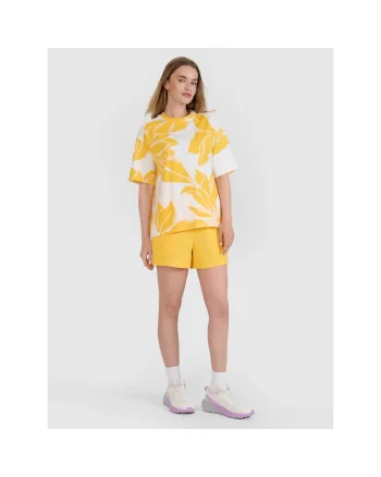 Pantaloni sport dama,  galben, bumbac
