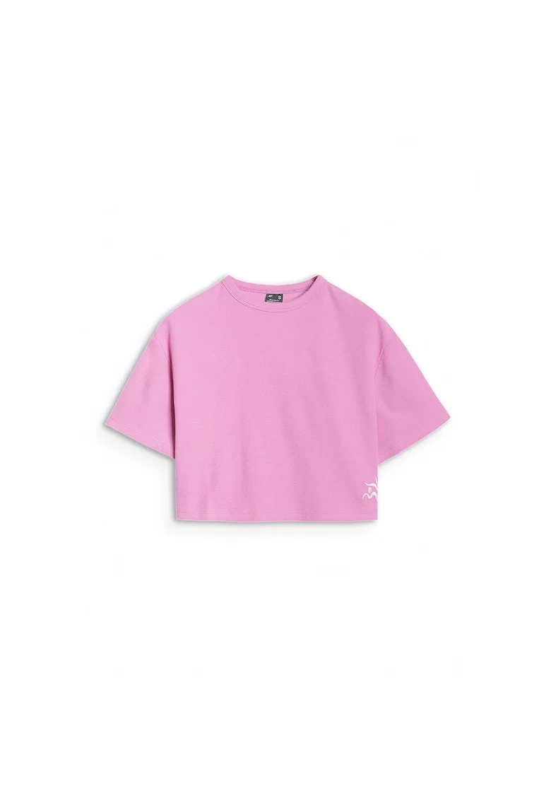Tricou Femei  Sportstyle, Bumbac Roz, Croiala Regular, Broderie Vafe 230gsm, Marimi XS-XL