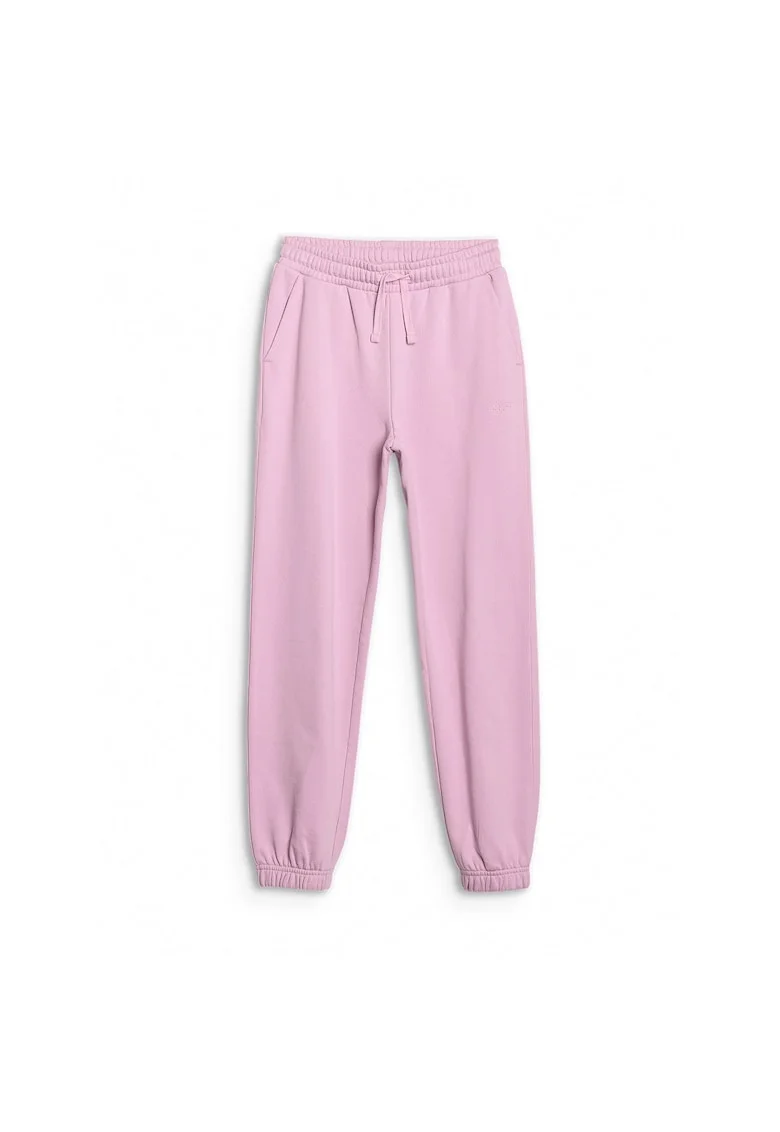 Pantaloni sport  pentru fete, roz, oversize, 78% bumbac, fara captuseala