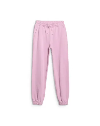 Pantaloni sport  pentru fete, roz, oversize, 78% bumbac, fara captuseala