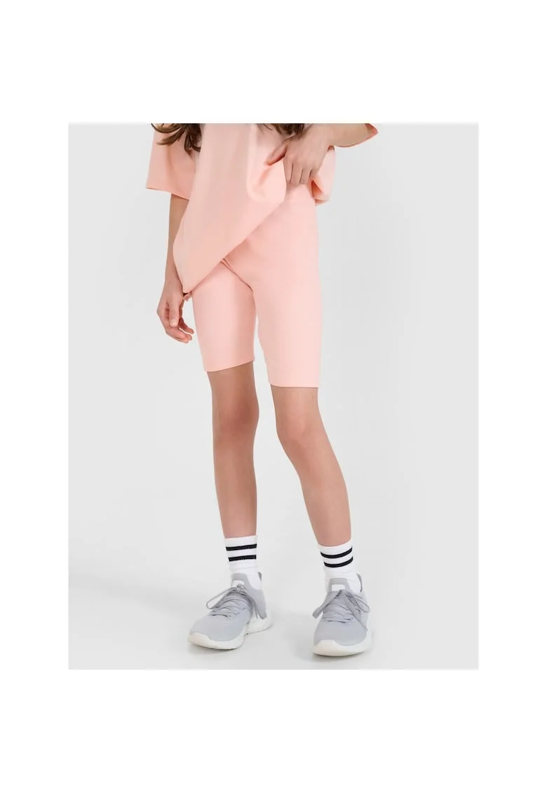 Colanti sportivi  pentru fete, roz, talie inalta, croiala slim fit, bumbac