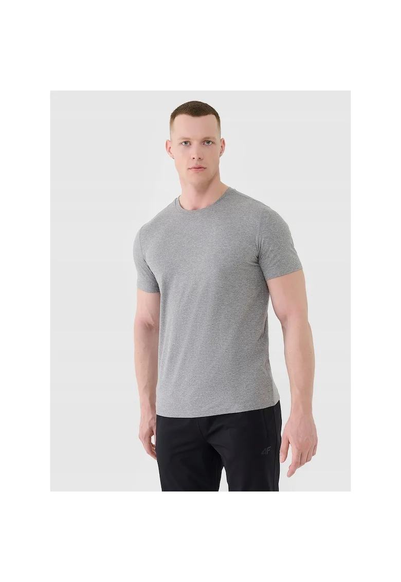 Tricou sport barbati  uscare rapida, gri, material sintetic, Gri