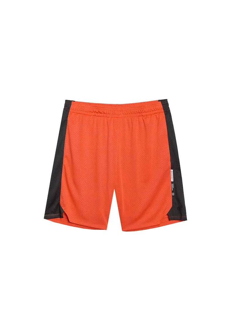 Pantaloni scurti de baschet  portocalii, uscare rapida, model oversize, sintetic