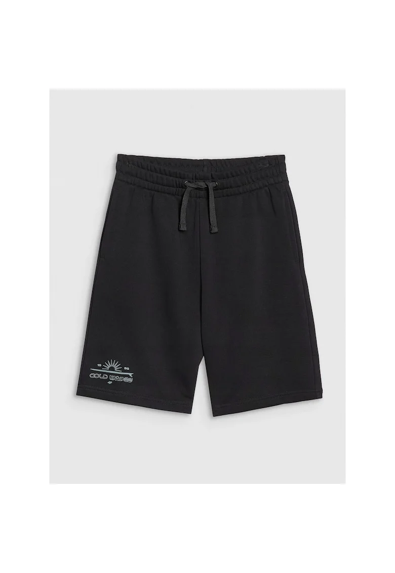 Pantaloni sport copii  negri, croiala oversize, material respirabil bumbac