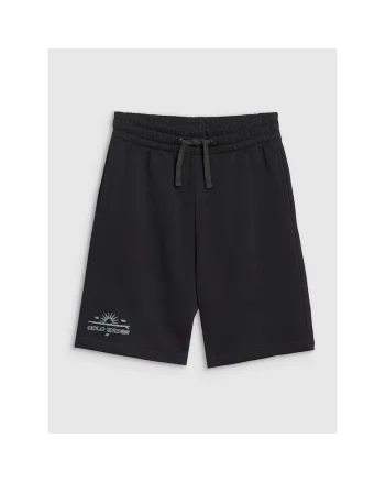 Pantaloni sport copii  negri, croiala oversize, material respirabil bumbac