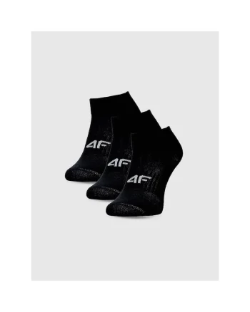 Sosete  pentru fete, set de 3, negre, bumbac, stil sportiv