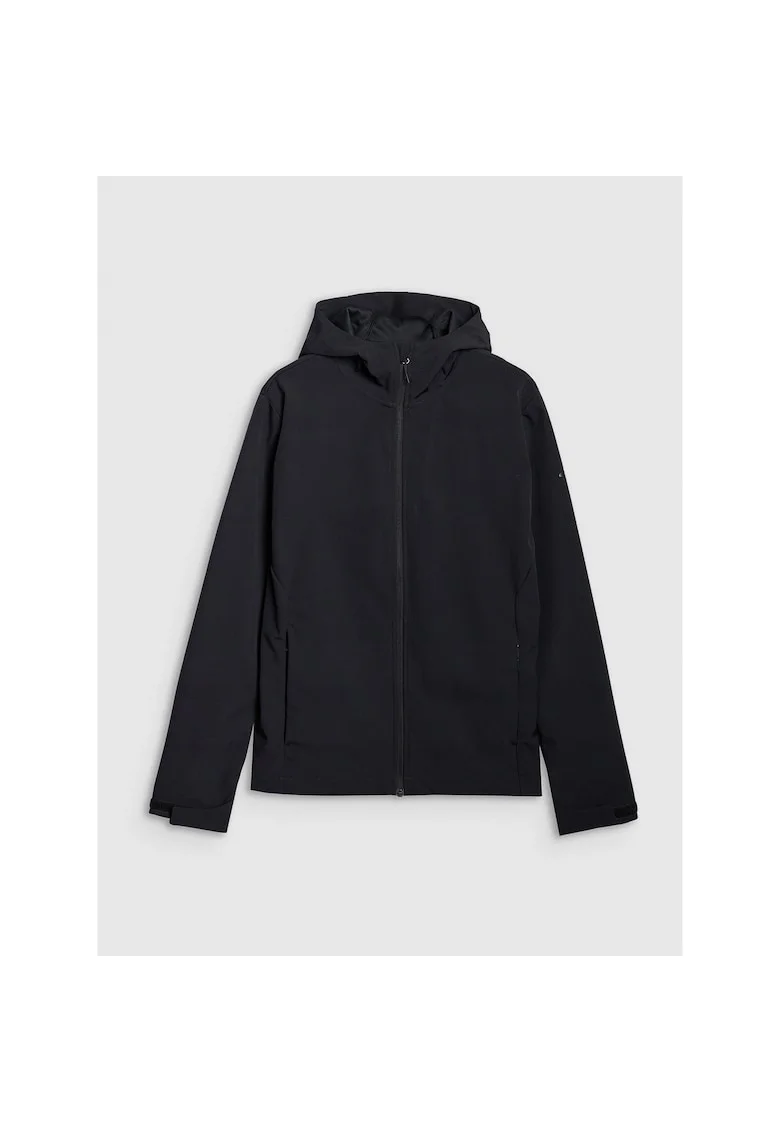 Jacheta softshell barbati  membrana NeoDry 5000, Poliester, rezistenta la vant, gluga, negru