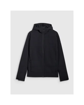 Jacheta softshell barbati  membrana NeoDry 5000, Poliester, rezistenta la vant, gluga, negru