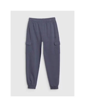Pantaloni sport copii,  pentru fete, gri, stil sportiv, textil