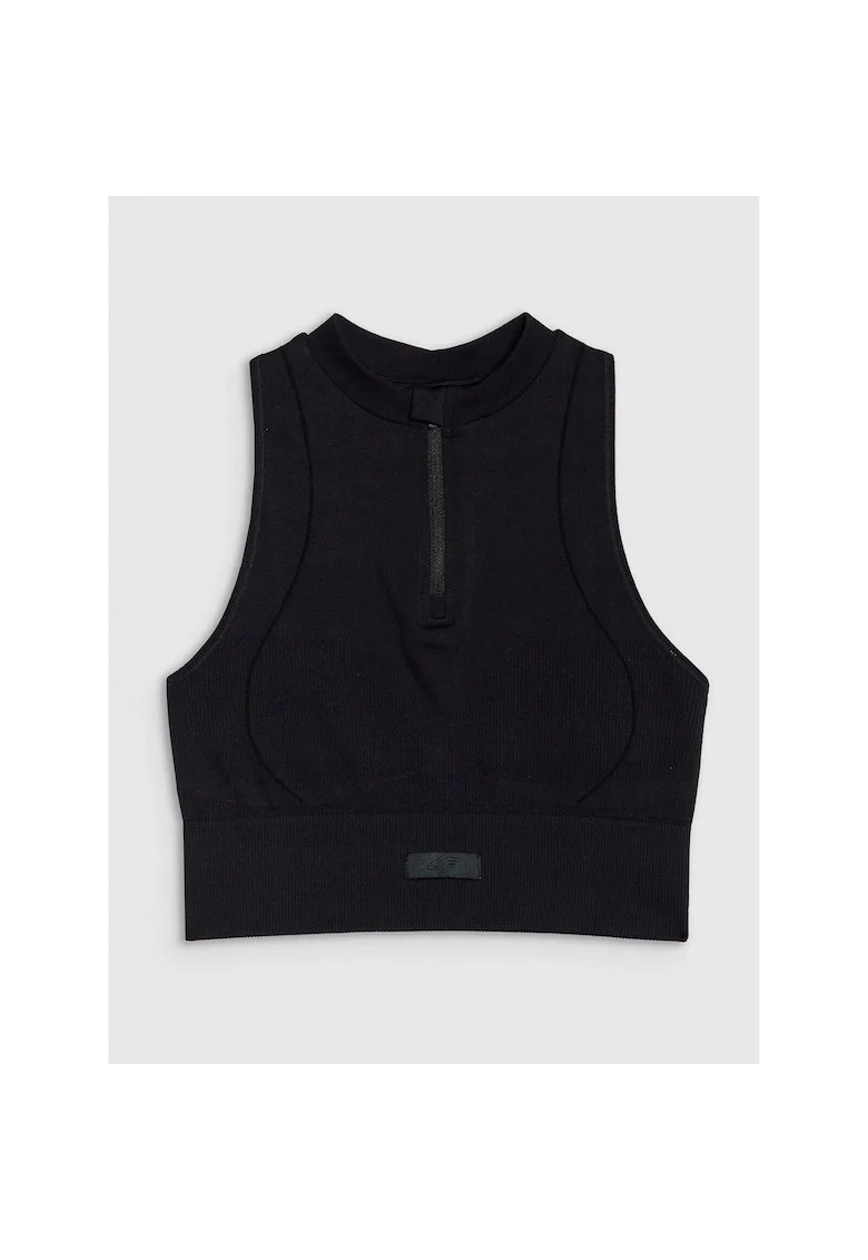 Top sport dama,  Sintetic, Slim fit, Negru