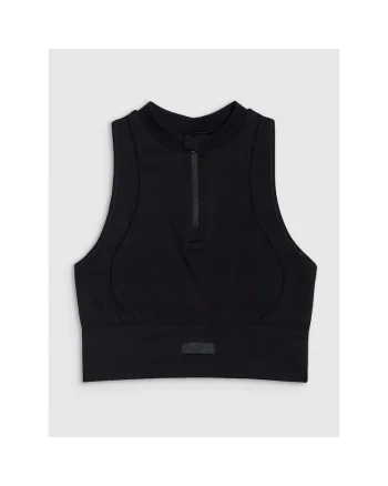Top sport dama,  Sintetic, Slim fit, Negru