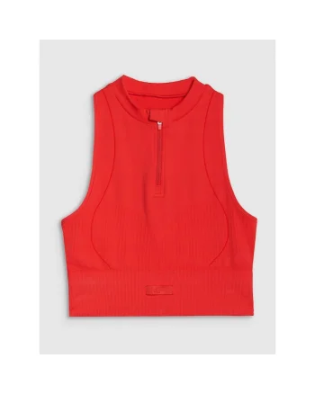 Top sport dama,  Sintetic, Slim Fit, Rosu