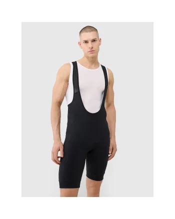 Pantaloni scurti ciclism  gel, negru, material sintetic, cu bretele