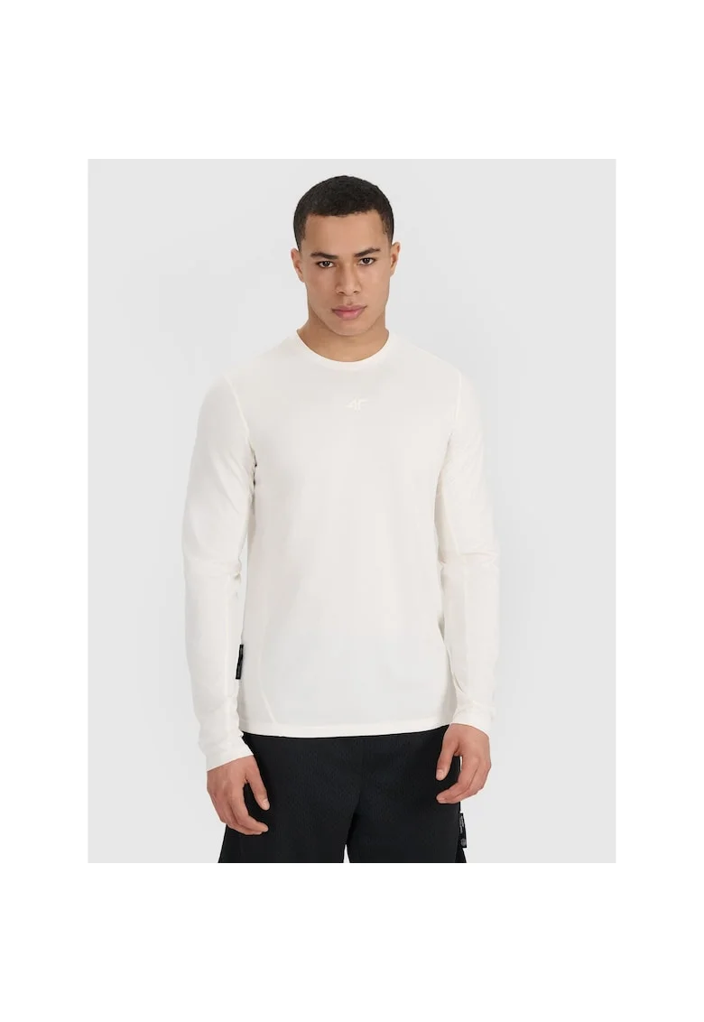 Bluza sport barbati,  uscare rapida, alb, material sintetic