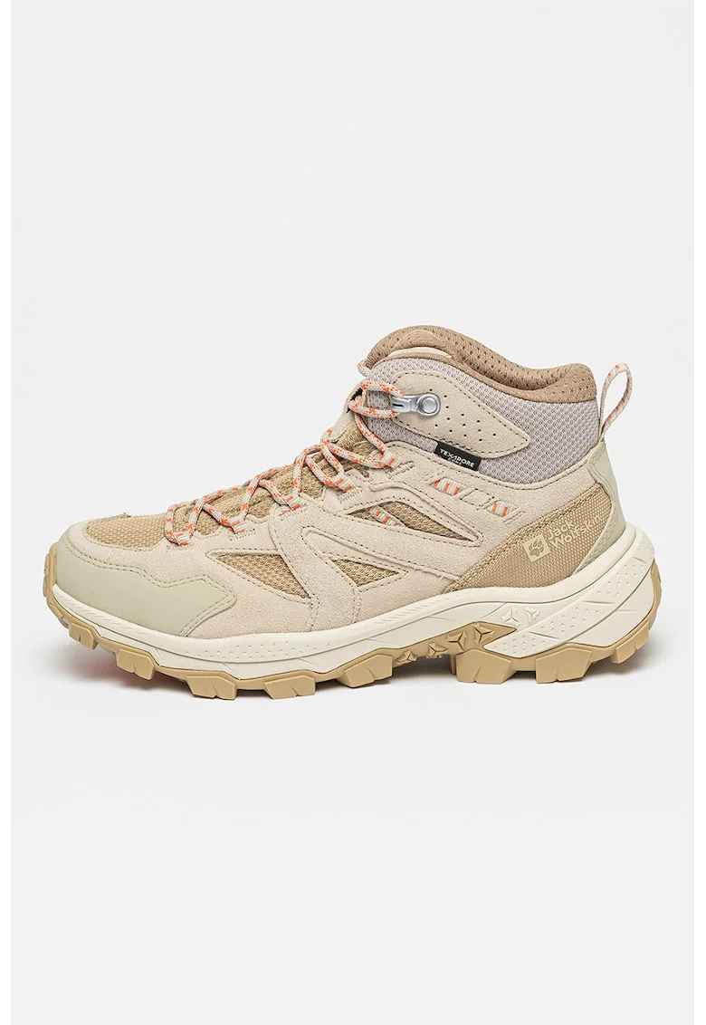 Pantofi cu garnituri de piele intoarsa pentru trekking Vojo Tour Texapore, Crem
