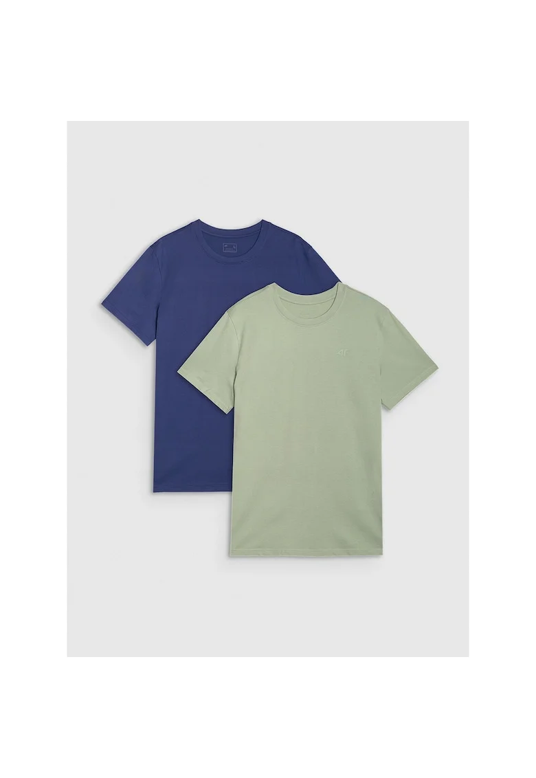 Set 2 tricouri sport barbati  bumbac, verde/albastru