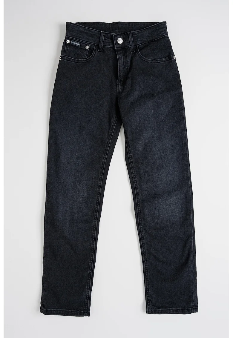 Blugi drepti regular fit, Negru