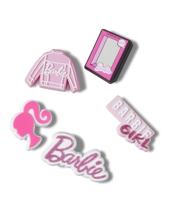 Set de talismane Barbie Jibbitz™ - 5 piese, Alb/Roz
