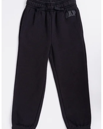 Pantaloni de trening din amestec de bumbac cu snur in talie, Negru stins