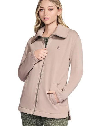 Geaca femei  GO SNUGGLE Tunic Full Zip Jacket, Roz, Roz