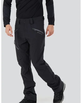 Pantaloni regular fit, pentru trekking, Negru
