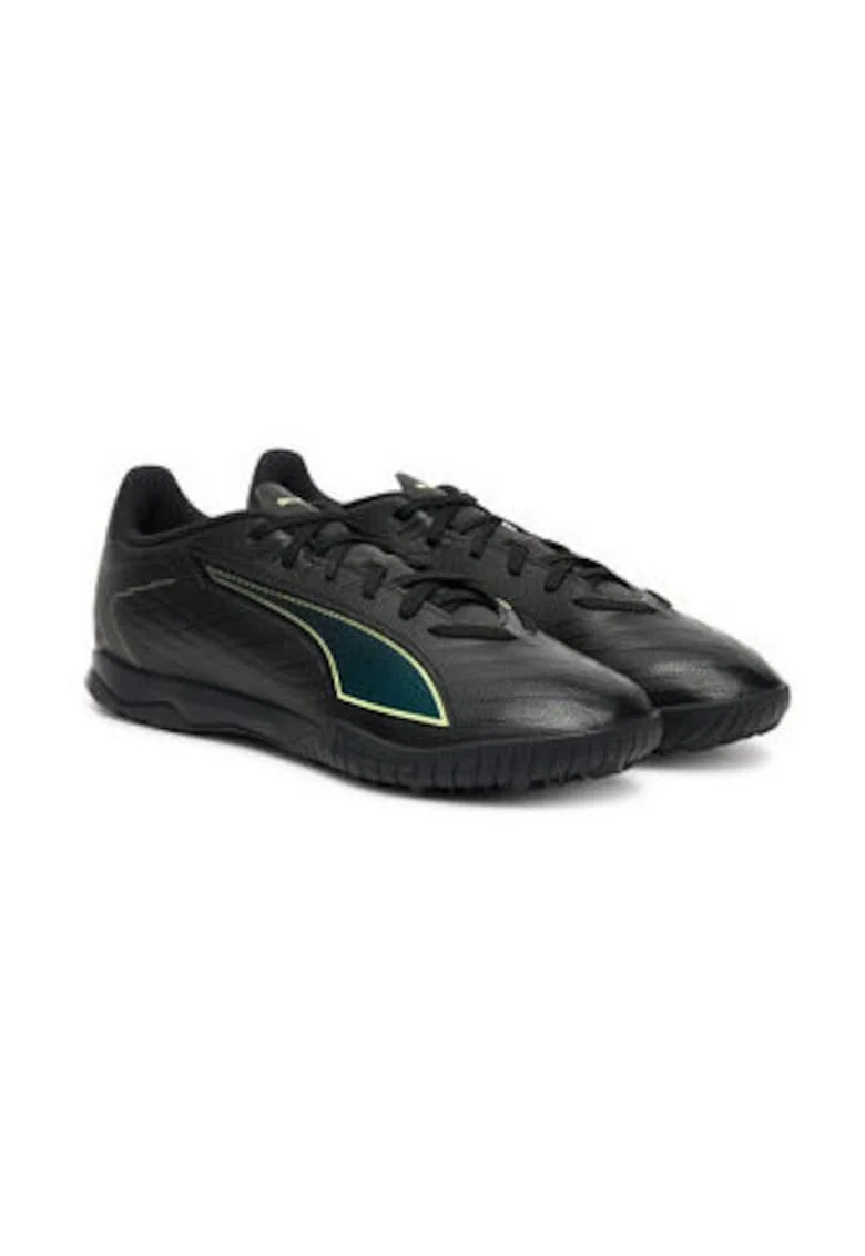 Pantofi de fotbal barbati  piele ecologica, negru/verde