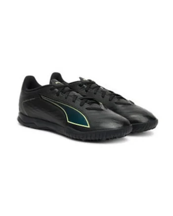 Pantofi de fotbal barbati  piele ecologica, negru/verde
