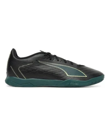 Pantofi de fotbal barbati,  piele ecologica, negru/verde, Multicolor