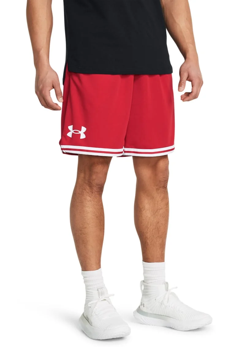Pantaloni scurti lejeri pentru baschet Perimetre, Alb/Rosu vermillion