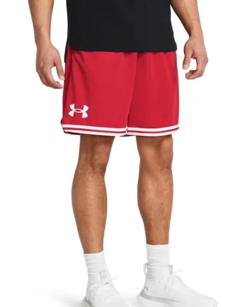 Pantaloni scurti lejeri pentru baschet Perimetre, Alb/Rosu vermillion
