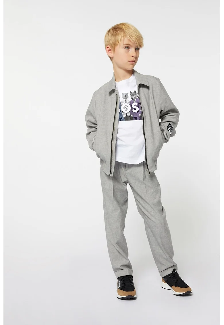 Pantaloni chino cu croiala conica, Gri deschis