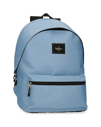 Rucsac casual, Pepe Jeans Aris Colorful, 2 compartimente, buzunare laptop/tableta, albastru deschis, 31x44x15 cm