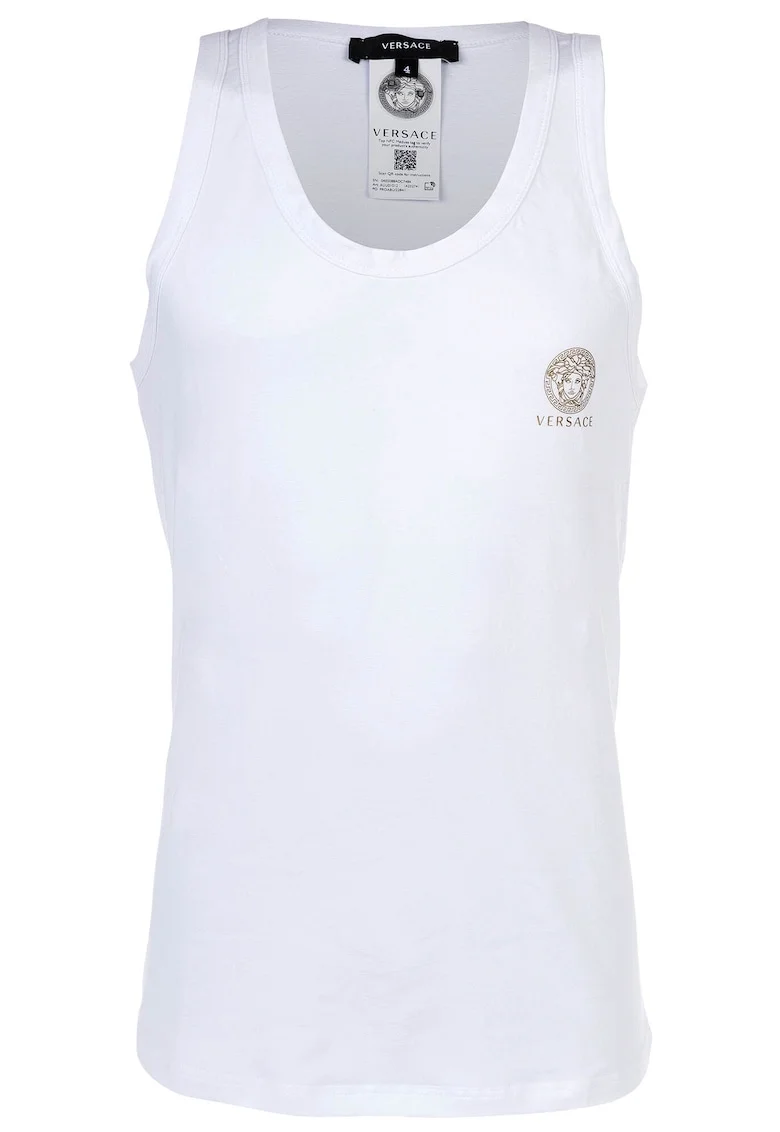 Top cu logo, Alb