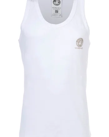 Top cu logo, Alb