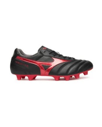 Pantofi de fotbal barbati,  piele ecologica, negru/rosu