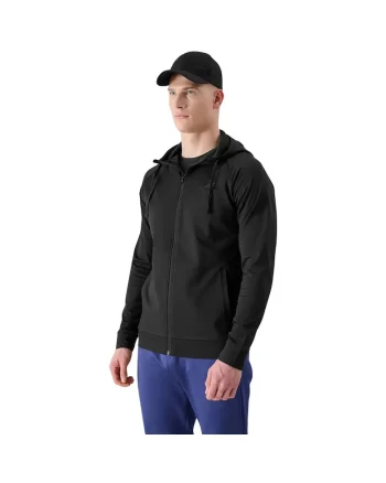 Hanorac sport barbati  FNK M512, negru, poliester, cu gluga si 2 buzunare,