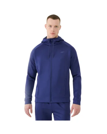 Hanorac sport barbatesc  M513, bleumarin, material elastic, cu gluga integrata,