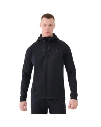 Hanorac sport barbati  M513, negru intens, material elastic, cu gluga