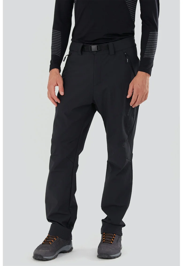 Pantaloni regular fit, pentru trekking, Negru
