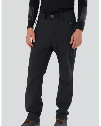 Pantaloni regular fit, pentru trekking, Negru