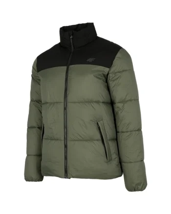 Geaca matlasata pentru barbati,  H4Z22 KUMP005 43S, Poliester, Kaki/Negru, Negru/Kaki