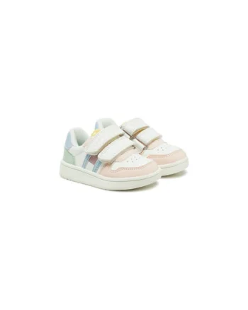 Tenisi pentru fete,  inchidere velcro, piele ecologica, multicolor
