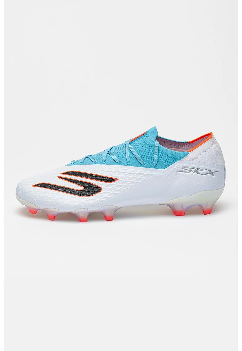 Pantofi pentru fotbal cu crampoane Skx 2 Elite, Albastru prafuit/Portocaliu mandarina/Alb murdar