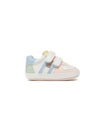 Tenisi pentru fete  inchidere velcro, piele ecologica, multicolor