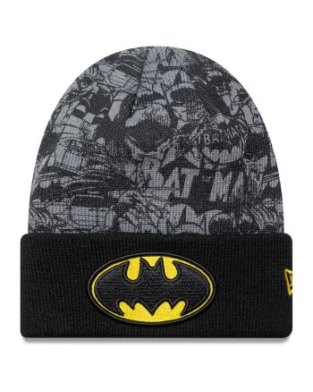 Caciula cu model Batman, Negru/Gri