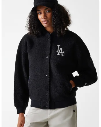 Jacheta baseball cu buzunare laterale, Negru
