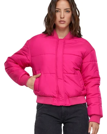 Jacheta bomber cu buzunare laterale, Fucsia