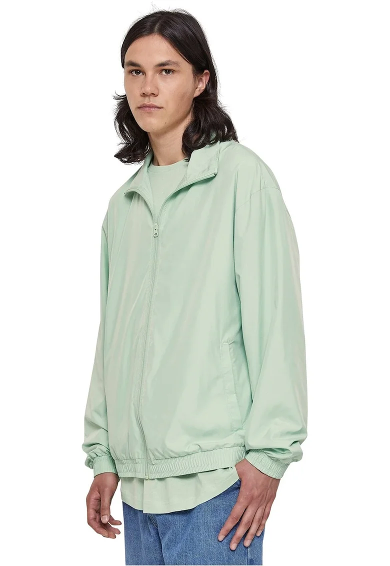 Jacheta cu fermoar si maneci cazute, Verde menta